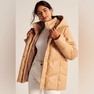 Abercrombie Ultra Mid-Length Vegan Leather Puffer